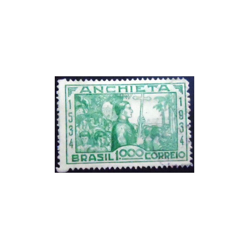 Selo postal do Brasil de 1934 Padre José de Anchieta 1000