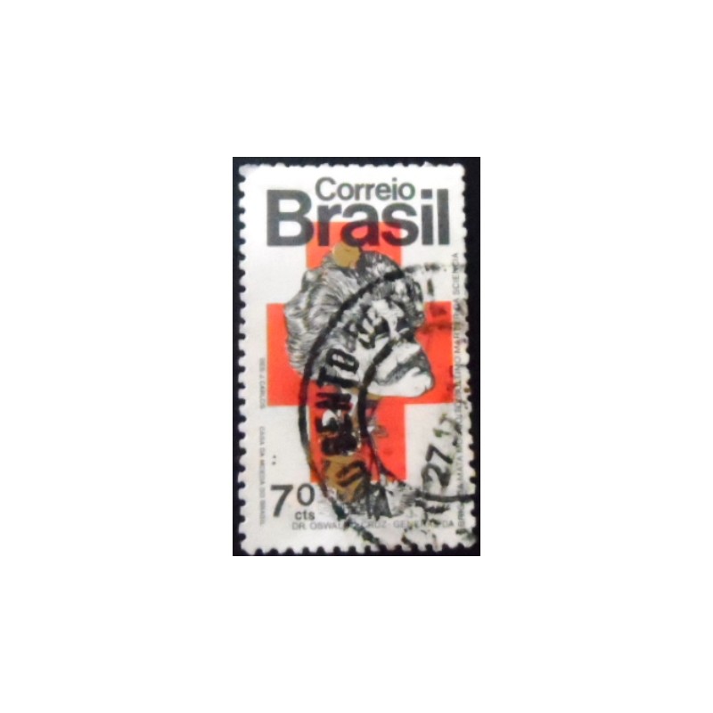 Selo postal do Brasil de 1972 Oswaldo Cruz U