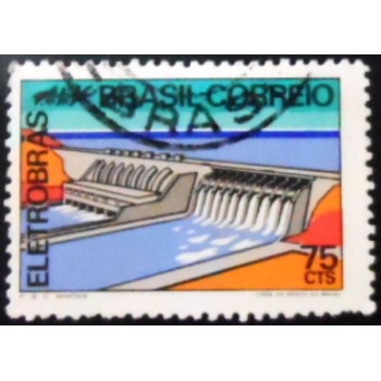 Selo postal do Brasil de 1972 - Eletrobrás U
