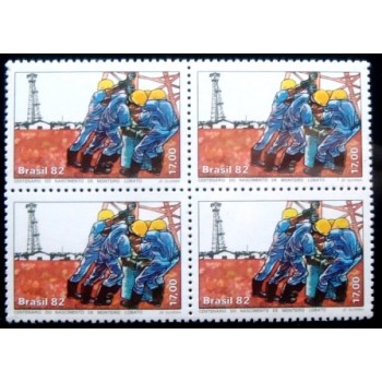 Quadra de selos do Brasil de 1982 - Monteiro Lobato M