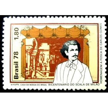 Selo postal do Brasil de 1978 Fosca de Carlos Gomes M