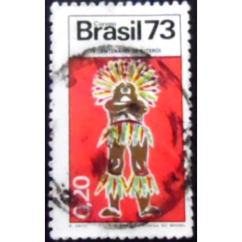 Selo postal do Brasil de 1973 IV Centenário de Niterói U