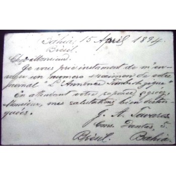 Bilhete Postal de 1890 80 verso