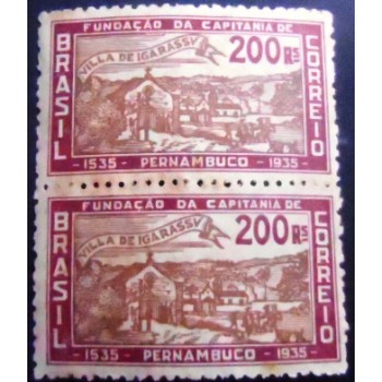 Par de selos de 1935 Vila de Igarassu