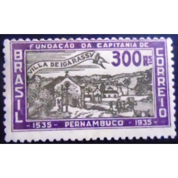 Selo postal do Brasil de 1935 Capitania de Pernambuco 300