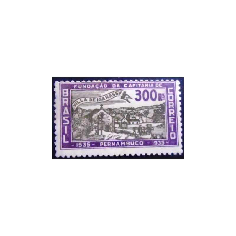 Selo postal do Brasil de 1935 Capitania de Pernambuco 300