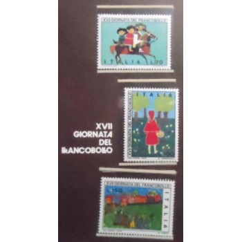 Série postal da Itália de 1975 Giornata de Francobollo - selos