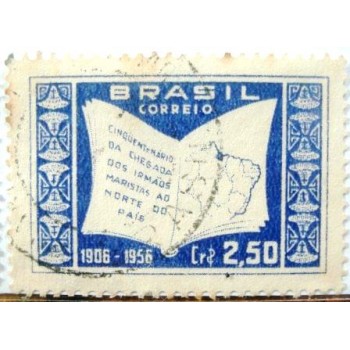 Selo postal Comemorativo do Brasil de 1956 Irmãos Maristas U