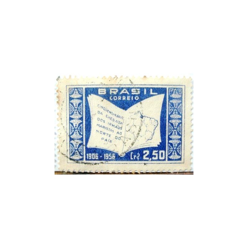 Selo postal Comemorativo do Brasil de 1956 Irmãos Maristas U