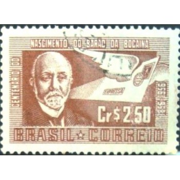 Imagem similar à do selo postal do Brasil de 1956 Barão de Bocaína U