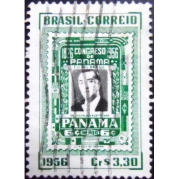 Imagem similar à do selo postal do Brasil de 1956 Reunião de Presidentes no Panamá U