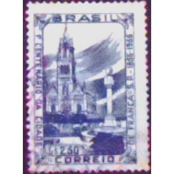 Imagem similar á do selo postal do Brasil de 1956 Centenário da Cidade de Franca U