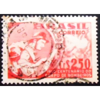 Imagem similar à do selo postal do Brasil de 1956 Corpo de Bombeiros U