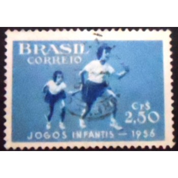 Selo postal do Brasil de 1956 6º Jogos Infantis U