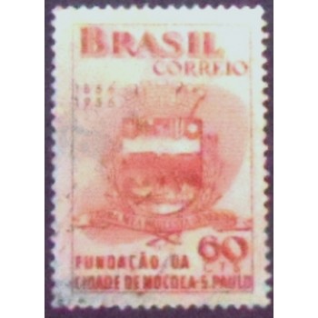 Selo postal do Brasil de 1956 Centenário de Mococa U