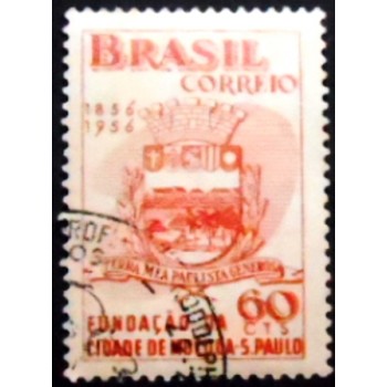 Selo postal do Brasil de 1956 Centenário de Mococa MCC