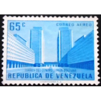 Selo postal da Venezuela de 1957 Towers of Simón Bolívar Center