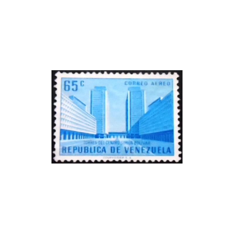 Selo postal da Venezuela de 1957 Towers of Simón Bolívar Center