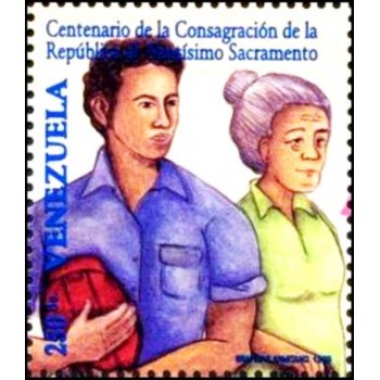 Série postal da Venezuela de 1999 Man Elderly Woman