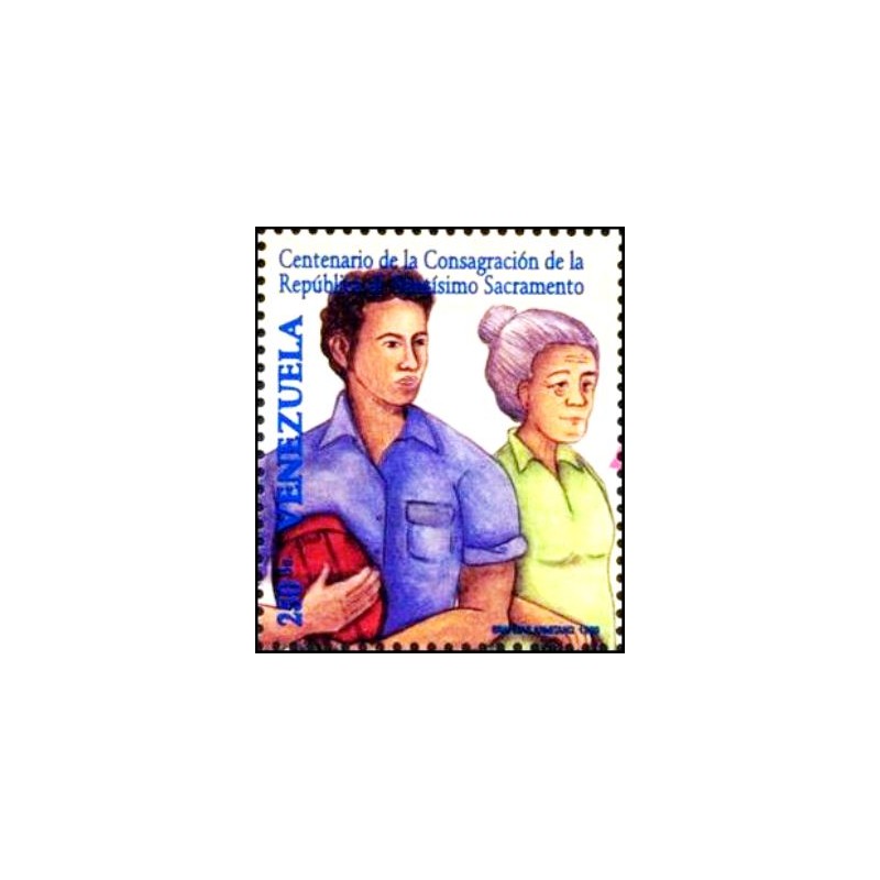 Série postal da Venezuela de 1999 Man Elderly Woman