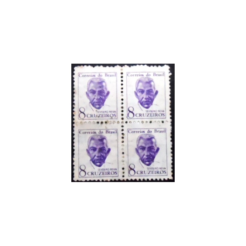 Quadra de selos postais do Brasil de 1963 Severino Neiva U