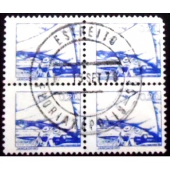 Quadra de selos postais do Brasil de 1976 Jangadeiro U