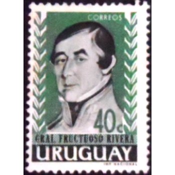 Selo postal do Uruguai de 1962 General Fructuoso Rivera 40 N