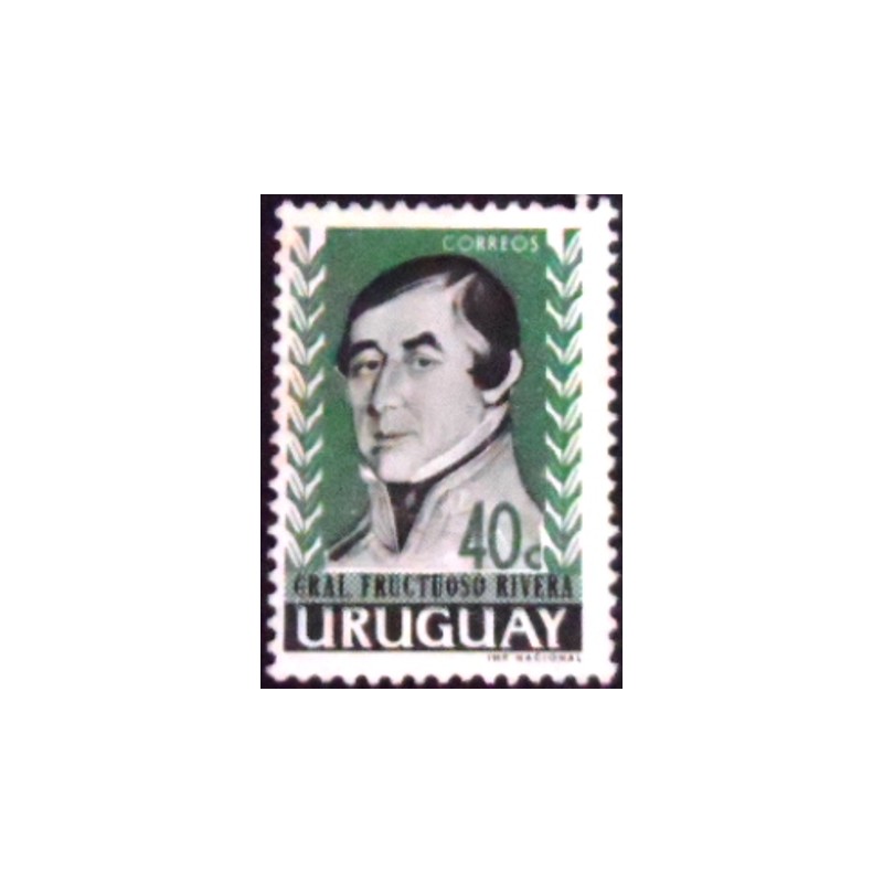 Selo postal do Uruguai de 1962 General Fructuoso Rivera 40 N