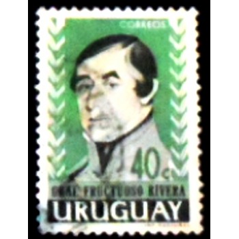 Selo postal do Uruguai de 1962 General Fructuoso Rivera 40 U