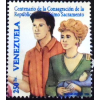 Selo postal da Venezuela de 1999 - Man, Woman holding baby N