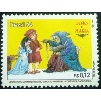Imagem do selo postal do Brasil de 1994 João e Maria