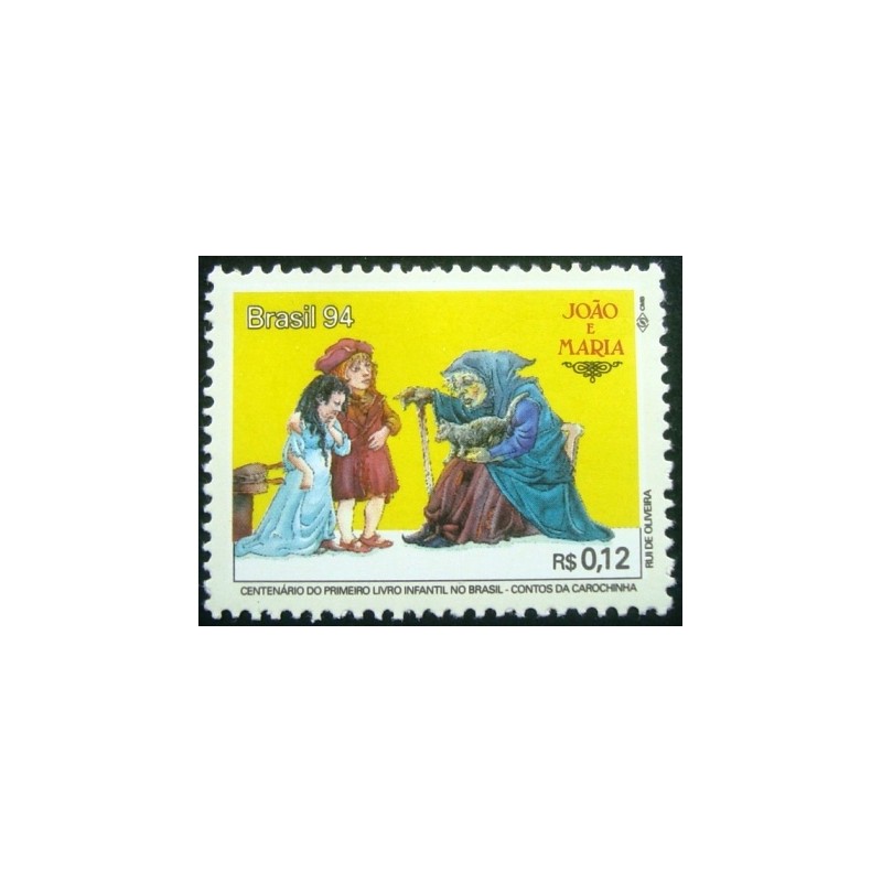 Imagem do selo postal do Brasil de 1994 João e Maria