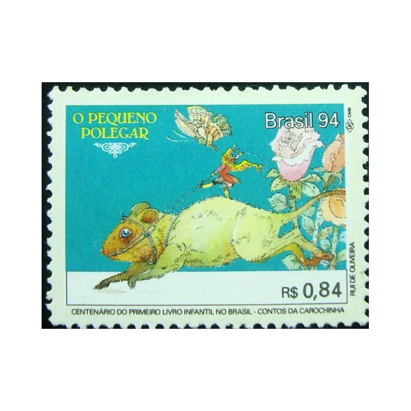 Selo postal do Brasil de 1994 Pequeno Polegar M