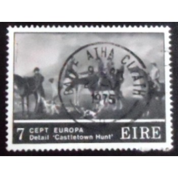 Imagem do selo postal da Irlanda de 1975 Castletown Hunt anunciado
