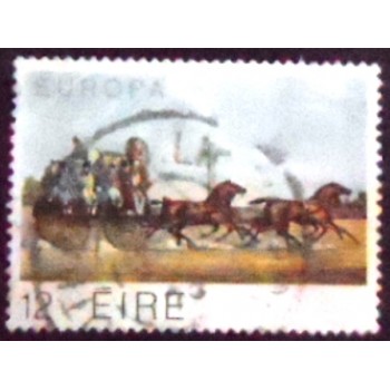 Imagem do selo postal da Irlanda de 1979 Bianconi Long Car of 1836 anunciado