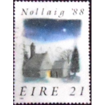 Imagem do selo postal da Irlanda de 1988 Winter landscape anunciado