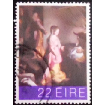 Imagem do selo postal da Irlanda de 1981 Nativity anunciado