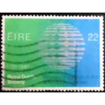 Imagem do selo postal da Irlanda de 1981 Royal Dublin Society anunciado