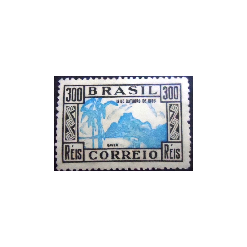 Selo postal do Brasil de 1935 Dia das Crianças azul M