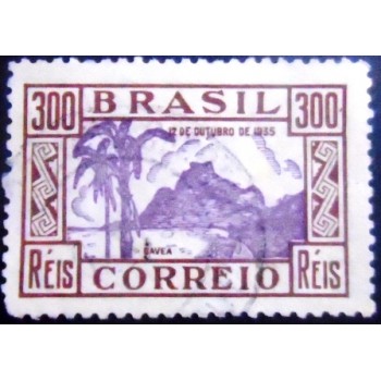 Selo postal do Brasil de 1935 Dia das Crianças lilás U
