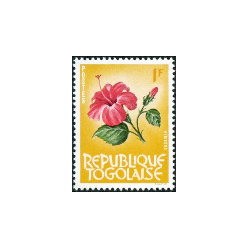 Imagem do selo postal do Togo de 1964 Hibiscus anunciado