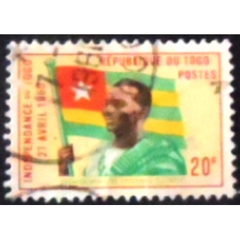 Imagem do selo postal do Togo de 1960 Sylvanus Olympio U anunciado