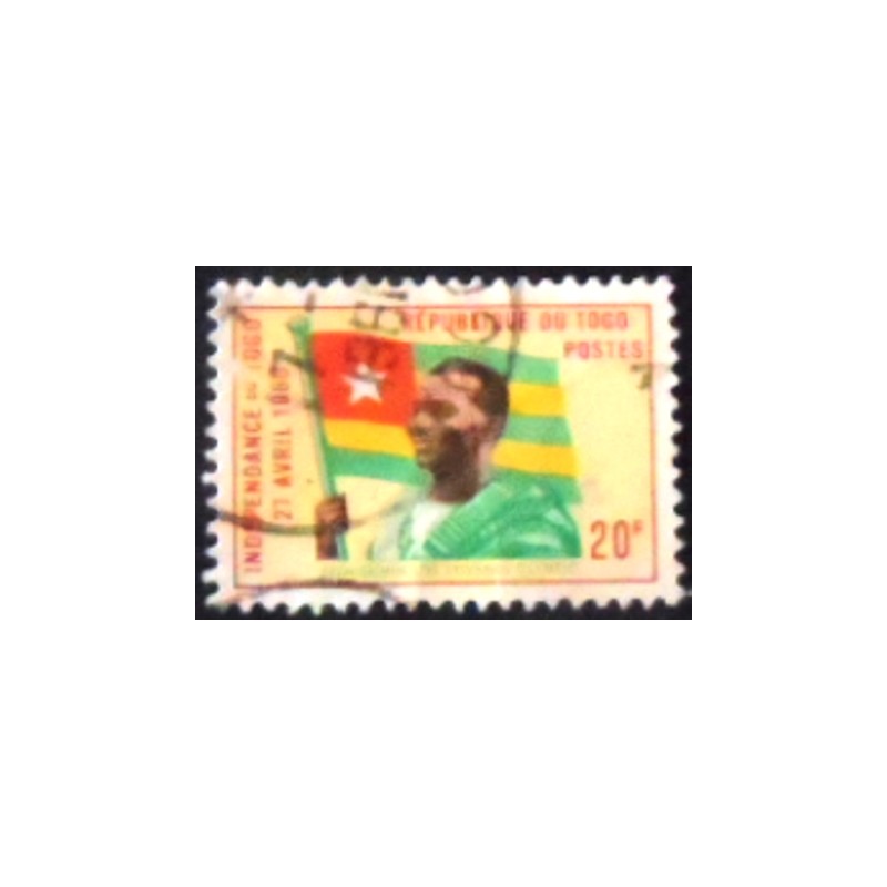 Imagem do selo postal do Togo de 1960 Sylvanus Olympio U anunciado