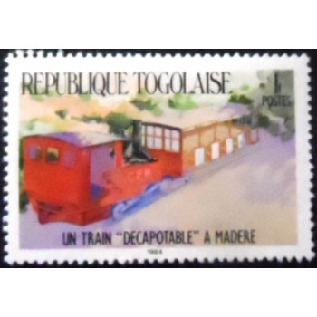 Imagem do selo postal do Togo de 1984 Decapod Madeira M