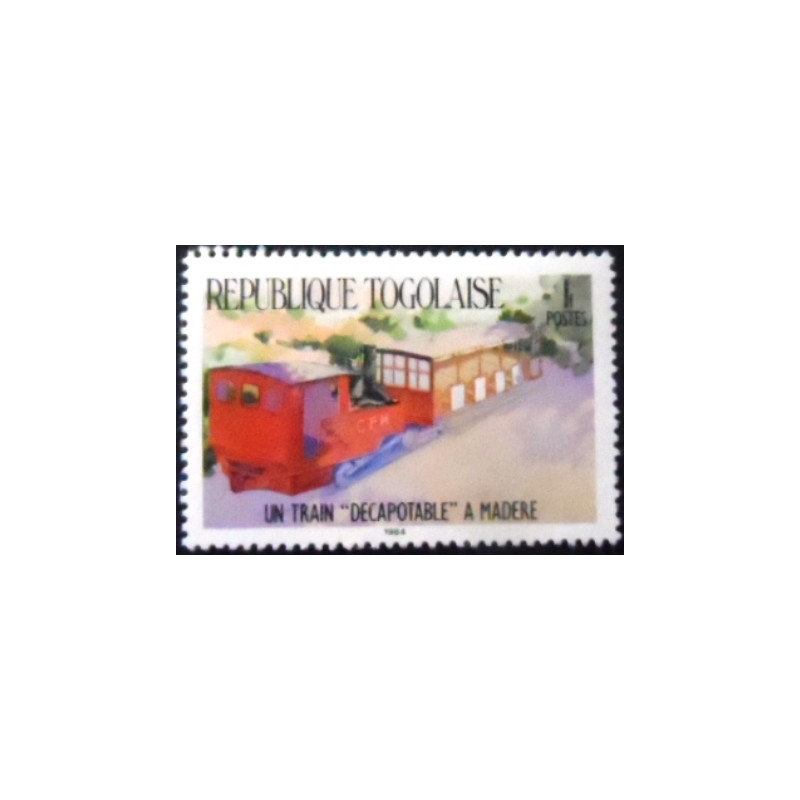 Imagem do selo postal do Togo de 1984 Decapod Madeira M