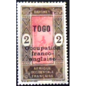 Selo postal do Togo de 1916 Stamp of Dahomey overprinted 2 N Anunciado