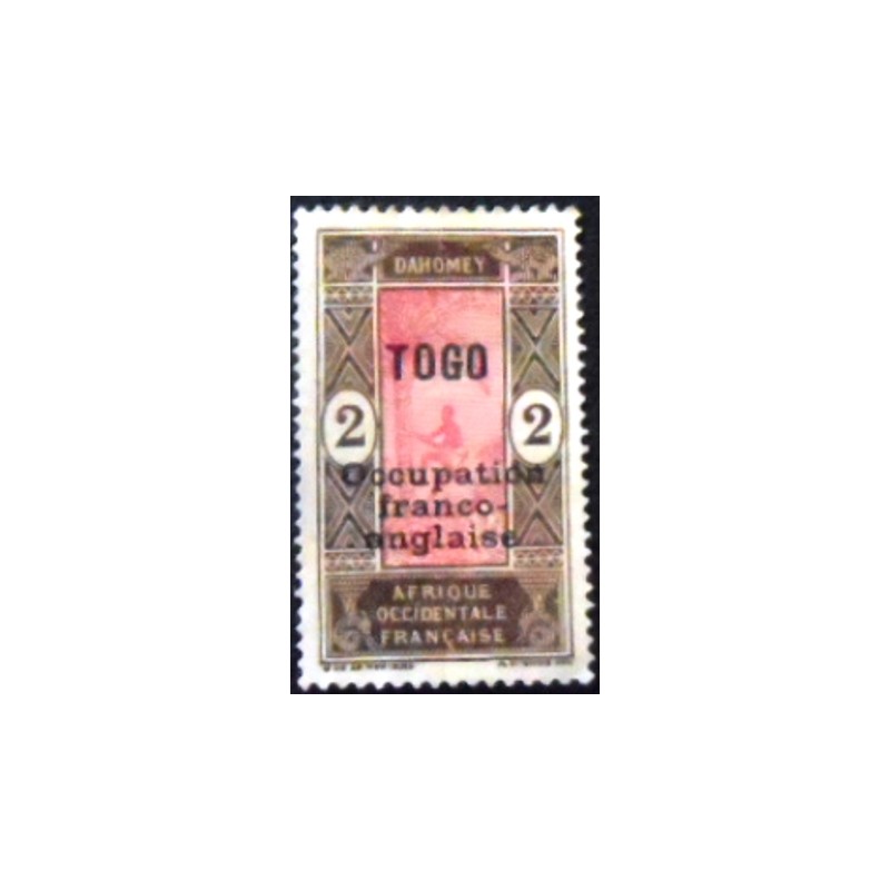 Selo postal do Togo de 1916 Stamp of Dahomey overprinted 2 N Anunciado