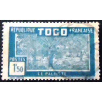 Imagem do selo postal do Togo de 1927 Oil Palm Plantation anunciado