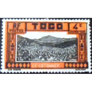 Imagm do selo postal do Togo de 1925 Cotton plantation 4 N anunciado