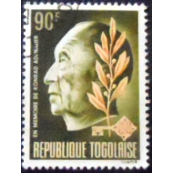 imagem do selo postal do Togo de 1968 Konrad Adenauer MCC anunciado